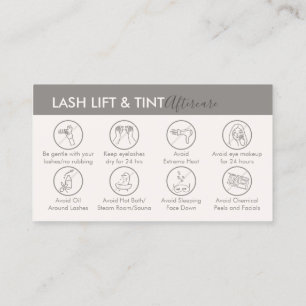 Crème Beige Tan Nazorg voor Wimperlift en Kleuring Visitekaartje