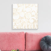 Crème Beige White Beach Shells Ontspannen Canvas Afdruk (Insitu (Woonkamer))
