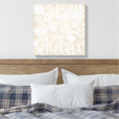 Crème Beige White Beach Shells Ontspannen Canvas Afdruk (Insitu (Slaapkamer))