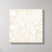 Crème Beige White Beach Shells Ontspannen Canvas Afdruk (Voorkant)