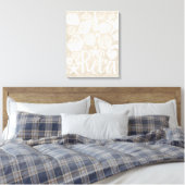 Crème Beige White Beach Shells Ontspannen Canvas Afdruk (Insitu (Slaapkamer))