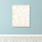 Crème Beige White Beach Shells Ontspannen Canvas Afdruk (Insitu (Houten vloer))