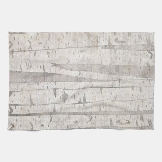 Crème Beige Witte Berken Bomen Theedoek (Horizontaal)