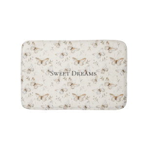Crème Beige Zand Vlinders Badmat