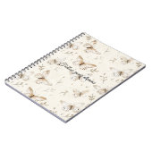 Crème Beige Zand Vlinders Notitieboek (Linkerzijde)