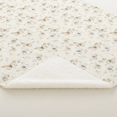 Crème Beige Zand Vlinders Sherpa Deken (3/4)