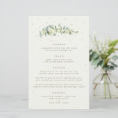 Crème Bes + Eucalyptus 4-gangen trouwmenu (Staand voorkant)