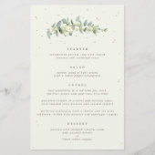 Crème Bes + Eucalyptus 4-gangen trouwmenu (Voorkant)
