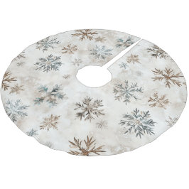 Crème Blauw Bruin Sneeuwvlokken Kerst Kerstboom Rok