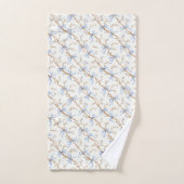 Crème Blauwe Strikken Bad Handdoek (Handdoek)