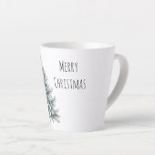 Crème Blauwe Winter Kerstboom Latte Mok (Rechterhoek)