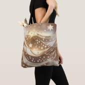 Crème Bleek Gouden Maan Tijdloze Elegantie Tote Bag (Dichtbij)