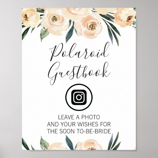 Crème Bloem Afbeeldingsbruiloft Aandenken Bord Poster (Voorkant)