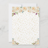 Crème Bloemen Blond Haar Prinses Verjaardagsfeest Bedankkaart (Achterkant)