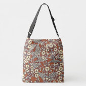 Crème Bloemen Bruin Achtergrond Print Crossbody Tas (Achterkant)