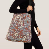 Crème Bloemen Bruin Achtergrond Print Crossbody Tas (Dichtbij)