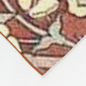 Crème Bloemen Bruin Achtergrond Print Fleece Deken (Hoek)