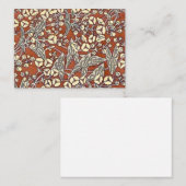 Crème Bloemen Bruin Achtergrond Print Notitiekaartje (Voorkant / Achterkant)