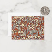 Crème Bloemen Bruin Achtergrond Print Notitiekaartje (Voorkant / Achterkant in situ)