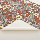 Crème Bloemen Bruin Achtergrond Print Sherpa Deken (3/4)