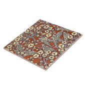 Crème Bloemen Bruin Achtergrond Print Tegeltje (Zijkant)