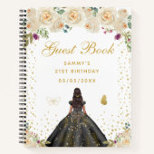 Crème Bloemen Donkere Huid Prinses Gastenboek Notitieboek