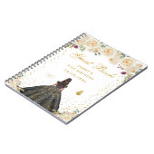 Crème Bloemen Donkere Huid Prinses Gastenboek Notitieboek (Linkerzijde)