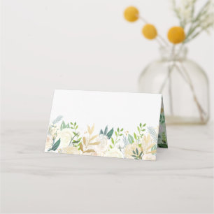 Crème Bloemen En Groen Bloemen Trouwen Plaatskaartje