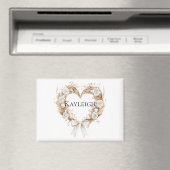 Crème Bloemen Hart Krans   Magneet (Insitu (Vaatwasser))