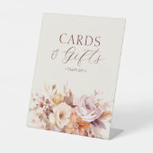 Crème Bloemen Herfst Baby shower Kaarten & Cadeaus Reclamebord Met Voetstuk (Voorkant)