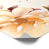 Crème  Bloemen Herfst Baby shower Welkom Poster (Hoek)