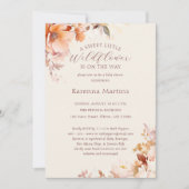 Crème Bloemen Herfst Kleine Wildbloem Baby shower Kaart (Voorkant)