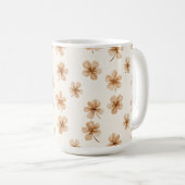Crème Bloemen Koffiemok (Voorkant rechts)