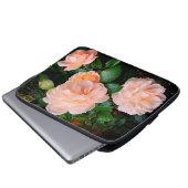 Crème bloemen laptop sleeve (Voorkant onderkant)