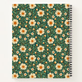 Crème Bloemen op Groen Notitieboek (Achterkant)