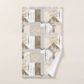 Crème bloemen op wit bad handdoek (Handdoek)