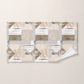 Crème bloemen op wit bad handdoek (Handdoek)