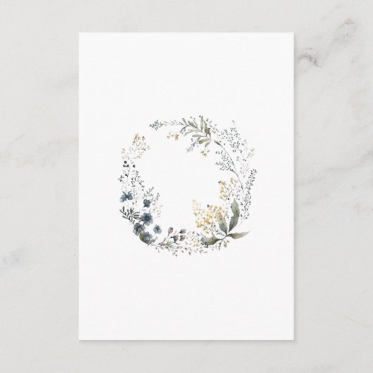 Crème Bloemen Pastel met Bruiloft Bells Bruiloft Informatiekaartje (Achterkant)