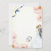 Crème Bloemen Rustieke Bruiloft Kaart (Achterkant)