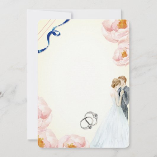 Crème Bloemen Rustieke Bruiloft Kaart (Achterkant)