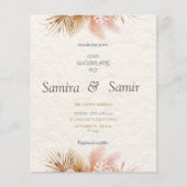 Crème Bloemen Rustieke bruiloft uitnodigingen Flyer (Voorkant)