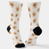 Crème Bloemen Sokken (Gebogen)