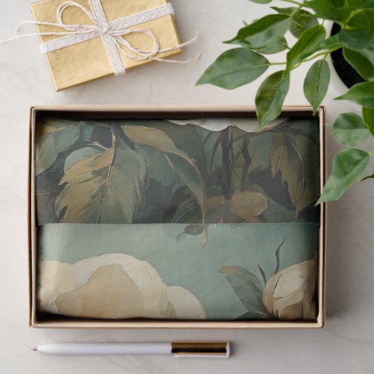 Crème Bloemen Tissuepapier (Geschenk)