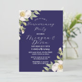 Crème Bloemen Witte Bloemen Housewarming Party Kaart (Staand voorkant)