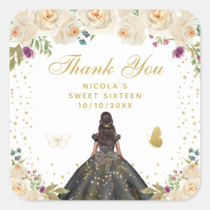 Crème Bloemendonk Huid Prinses Sweet Sixteen Vierkante Sticker