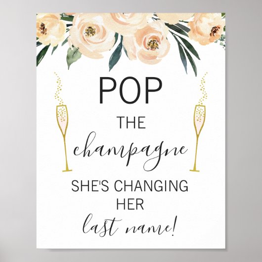 Crème Bloemengazen Bruiloftssalon Bord Poster (Voorkant)