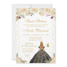 Crème Bloemige Blonde Haar Prinses Sweet Sixteen