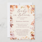 Crème  bloemige Herfst Baby in bloesemdouche Kaart (Voorkant)