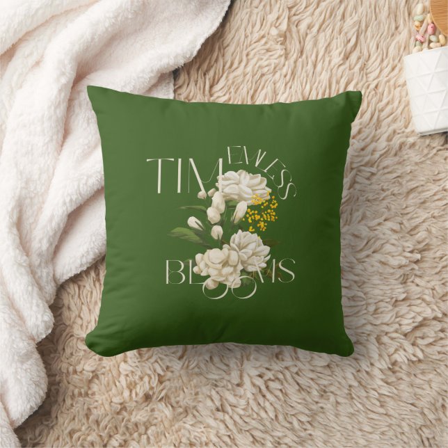 Crème Bloemige Timeless Blooms Worp Kussen (Deken)