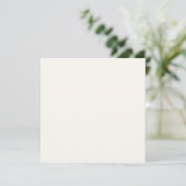 Crème Bloemige Witte Effen Kleur Kaart (Staand voorkant)
